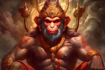 Hanuman monkey god. Generate Ai