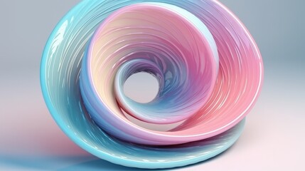 Vibrant Translucent Pastel Spiral. Generative ai