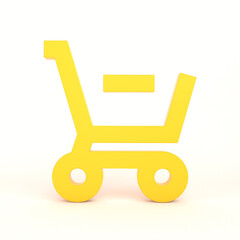 Shopping Cart Minus Front Side With White Background
