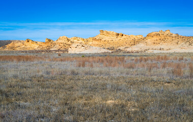 Clear Spring Day at Monument Rocks