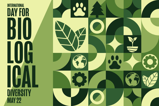 International Day for Biological Diversity. May 22. Holiday concept. Template for background, banner, card, poster with text inscription. Vector EPS10 illustration.