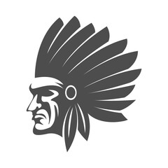 Native American icon logo design