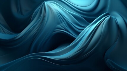 Obraz premium Digital dynamic cyber wave. Abstract futuristic blue background with dots and lines. Big data visualization. 3D rendering. Generative ai