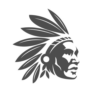 Native American icon logo design © xbudhong
