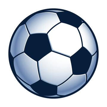 football ball - color vector silhouette symbol illustration of soccer ball, white background