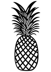 Pineapple fruit icon isolated on white