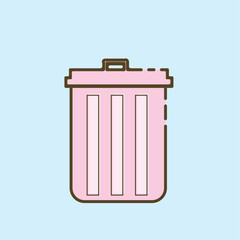 trash can icon over blue background colorful line and fill style vector illustration
