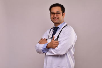 Portraits of  a young Indian male doctor