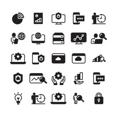 set icon glyph analytics data