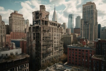 Post apocalyptic New York. Generate Ai