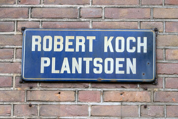 Street Sign Robert Kochplantsoen At Amsterdam The Netherlands 24-4-2023