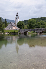 Fototapeta na wymiar Landscape from Bohinj lake - Slovenia