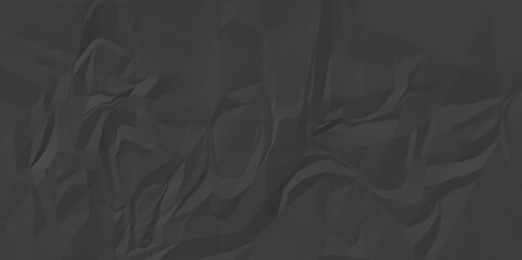 Sheet of black paper texture background. Black crumpled paper texture with folds, black background, wallpaper