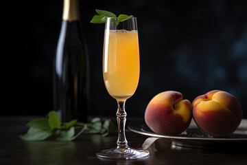 Fototapeta premium Peach Bellini. A classic Italian cocktail