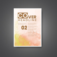 Cover template with watercolor background. Design for your cover, date, postcard, banner, logo.