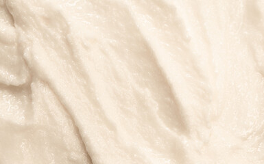 Vanilla cream ice cream. Ice cream texture. Delicious sweet dessert close-up as a background.