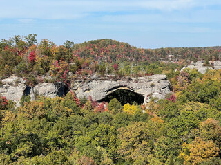 Fall Day at Natural Scenic Rock in Daniel Boone National Forest