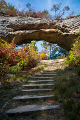 Fall Day at Natural Scenic Rock in Daniel Boone National Forest
