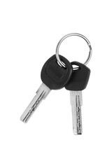 Bunch of keys isolated on white background.