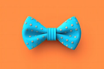 blue bow tie on an orange background. Generative AI