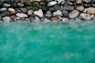 Close-up of colorful sulfur spring