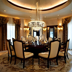 Dinning interior with table