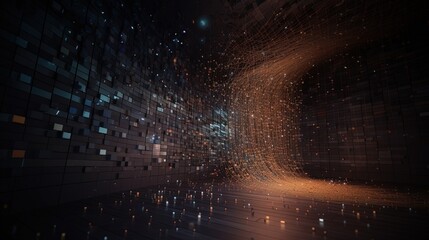 3d rendering abstract digital technology background. Network connection structure. Digital data visualization.Generative Ai