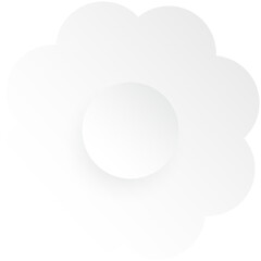 White Flower, Element of floral paper cut. Paper cut of flower shape. Icon of valentine day, gift, ornament, love and spring symbol. Illustration of floral.