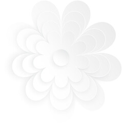White Flower, Element of floral paper cut. Paper cut of flower shape. Icon of valentine day, gift, ornament, love and spring symbol. Illustration of floral.