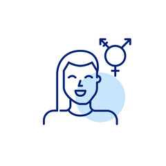 Transgender person symbol. Pixel perfect, editable stroke icon on transparent background