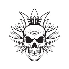 A skull with a flower in the middle