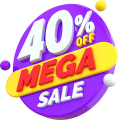 40 Percent Discount Mega Sale 