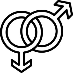 Gay symbol thin line icon Modern vector illustration.