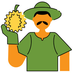 organic durian with farmer