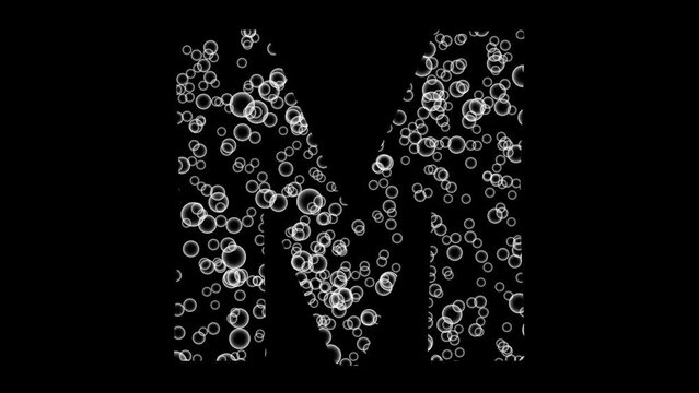 Bubble Floating Alphabet Letter M Animation