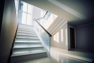Modern stylish stairway. Generate Ai