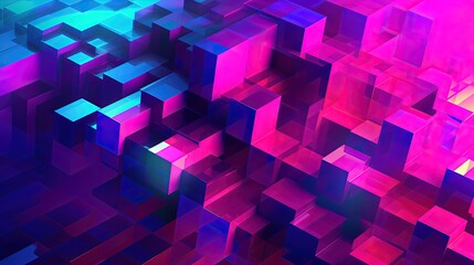 abstract background with pink and purple cubes generative ai