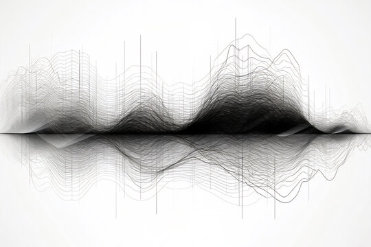 Audio soundwave scope signal as an abstract background depicting a sampled music sound wave frequency in a recording studio showing its amplitude, computer Generative AI stock illustration image