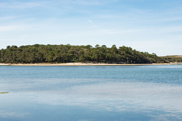 Panoramic view of beautiful lake