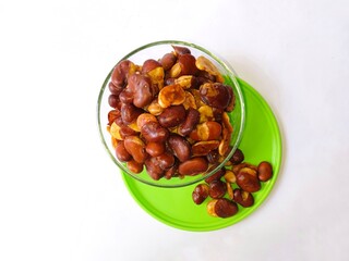 Koro beans or parang beans (Canavalia ensiformis) a traditional snack from Indonesia. Delicious and salty snack. beans in a bowl