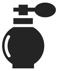 Parfume bottle black icon. Beauty aroma symbol