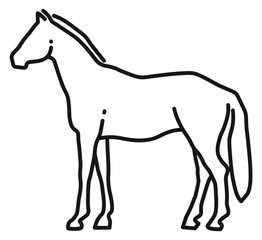 Horse line icon. Farm animal. Equestrain symbol © MicroOne