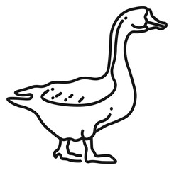 Goose line icon. Farm bird symbol. Domestic animal