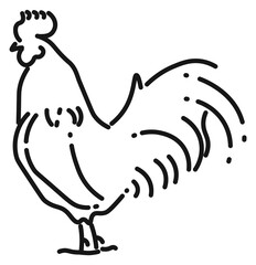 Rooster icon. Farm bird logo. Rural animal