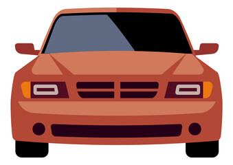Pickup truck front view. Cargo car icon