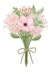 ピンクの草花のブーケ