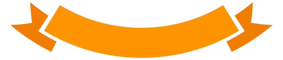 Orange ribbon flag. Decorative label. Blank tag