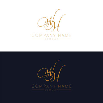 WH initials vector logo design. Letters W and H logotype. Initial monogram.
