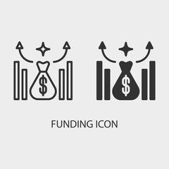 Funding vector icon illustration sign