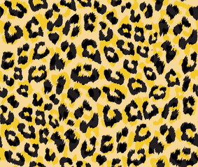 Fototapeta na wymiar Seamless leopard fur pattern. Animal print background.